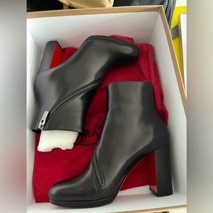 Christian Louboutin women leather black boots